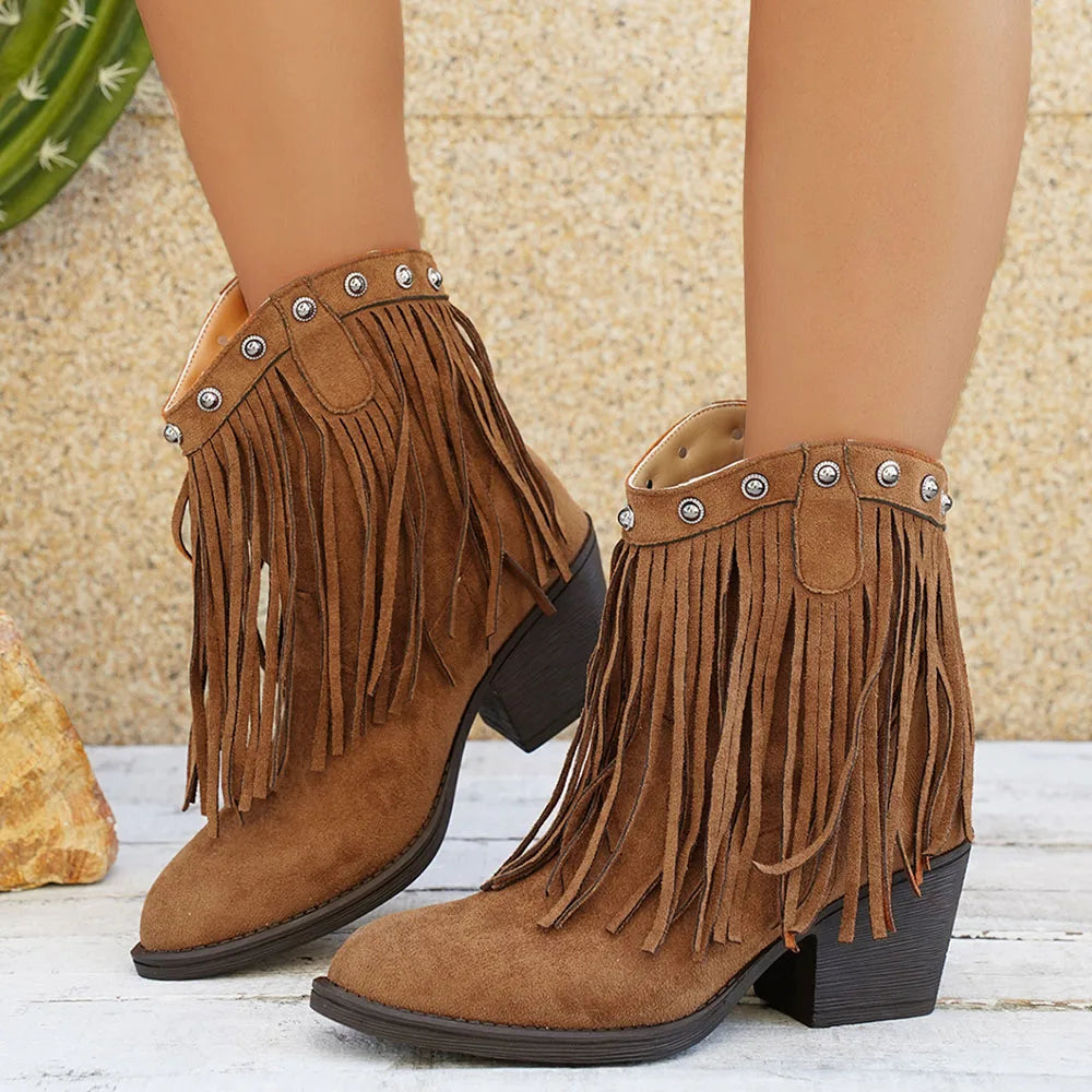 Bexley | Women's Wide Calf Western Fringe Cowboy Boots