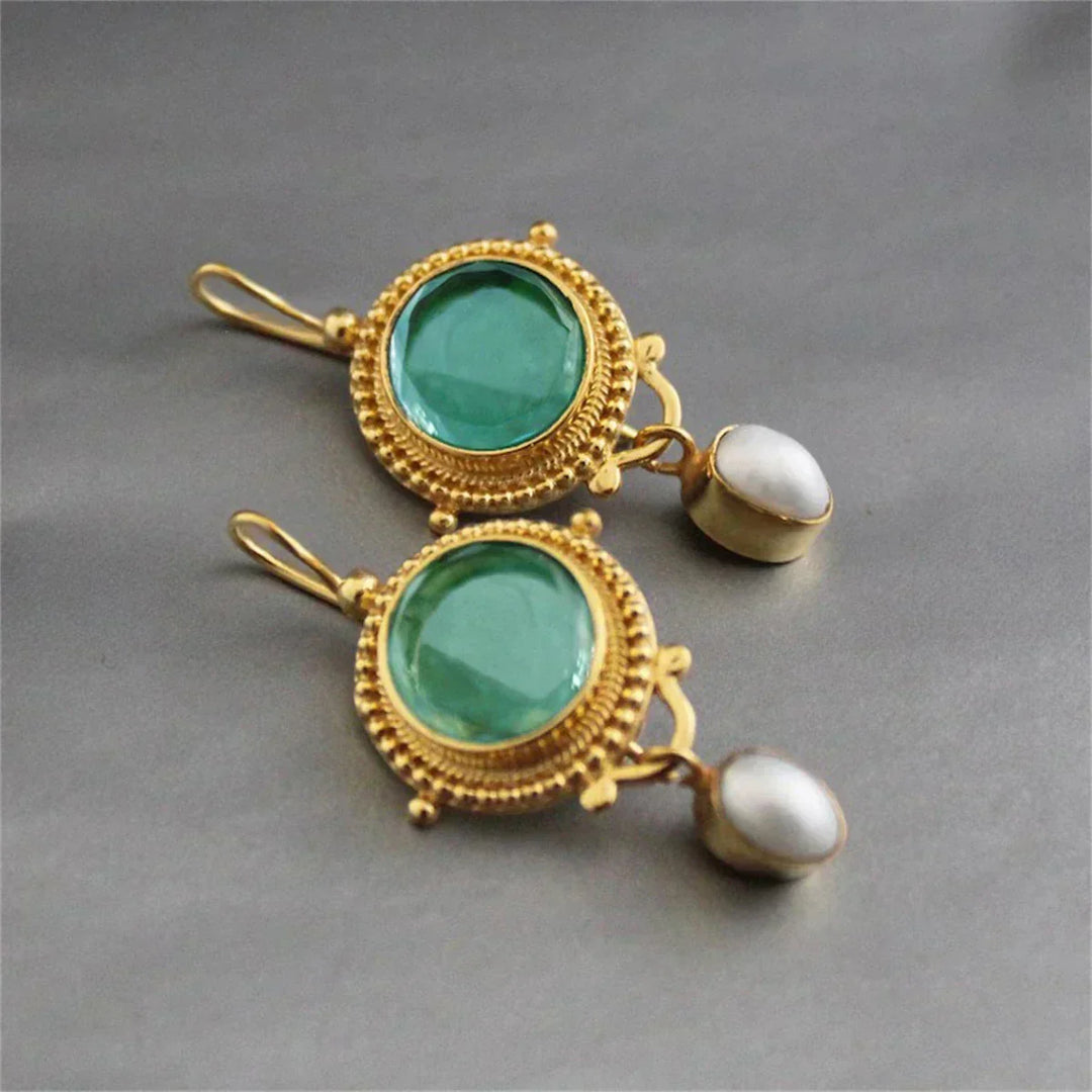 Isadora | Women's Turquoise & Pearl Drop Earrings