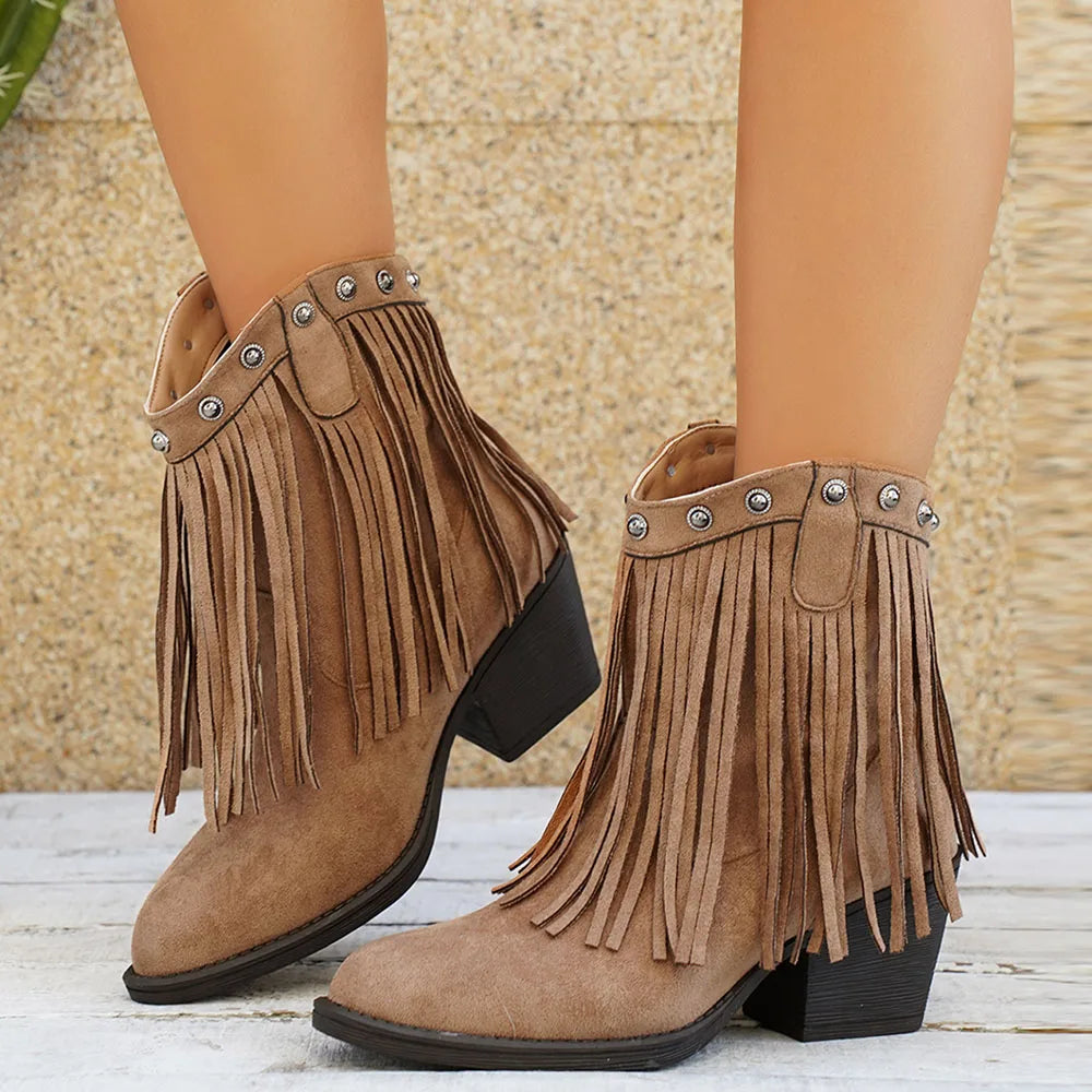 Bexley | Women's Wide Calf Western Fringe Cowboy Boots