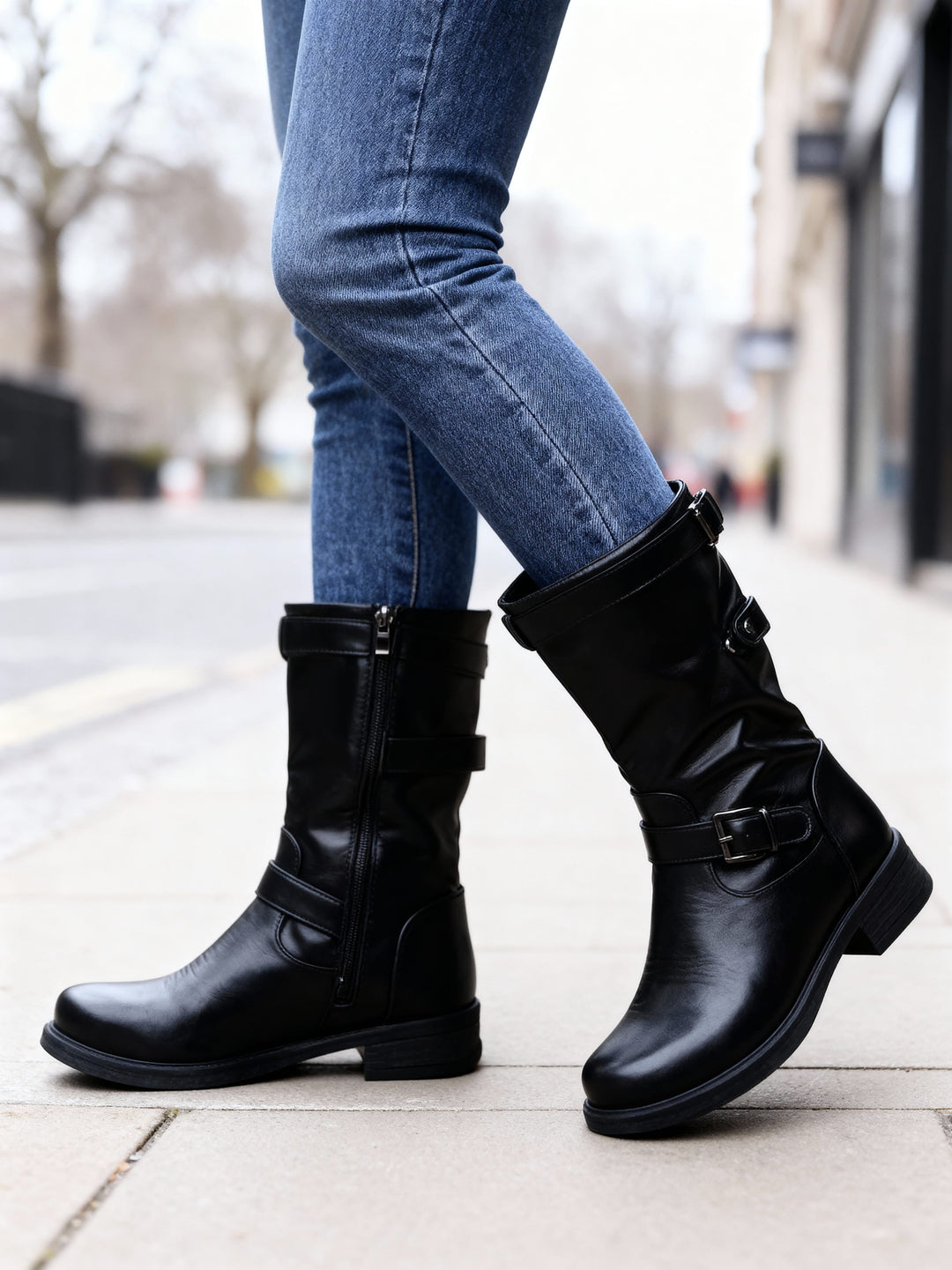 Iris | Women's Mid-Calf Buckle Boots