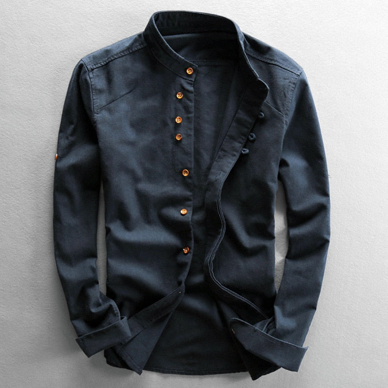 Renzo | Japanese-Inspired Stand Collar Shirt