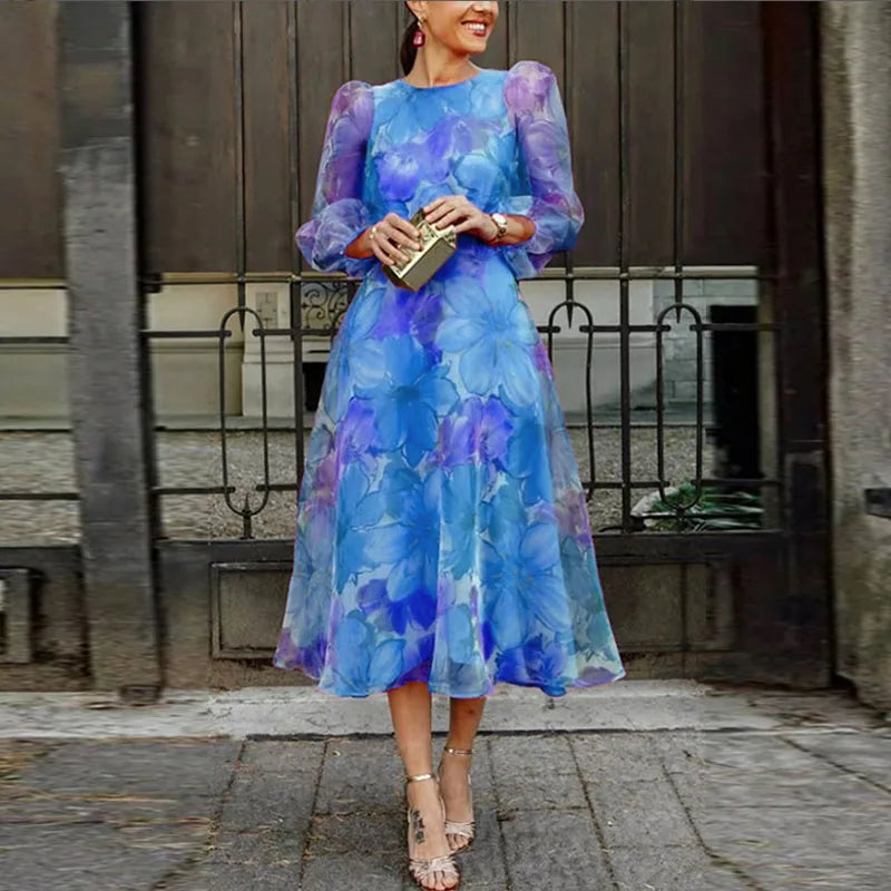 Sarma | Women Wedding Guest Dress Formal Floral Midi Dress
