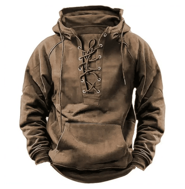 Marcus | Men’s Lace-Up Hooded Jumper
