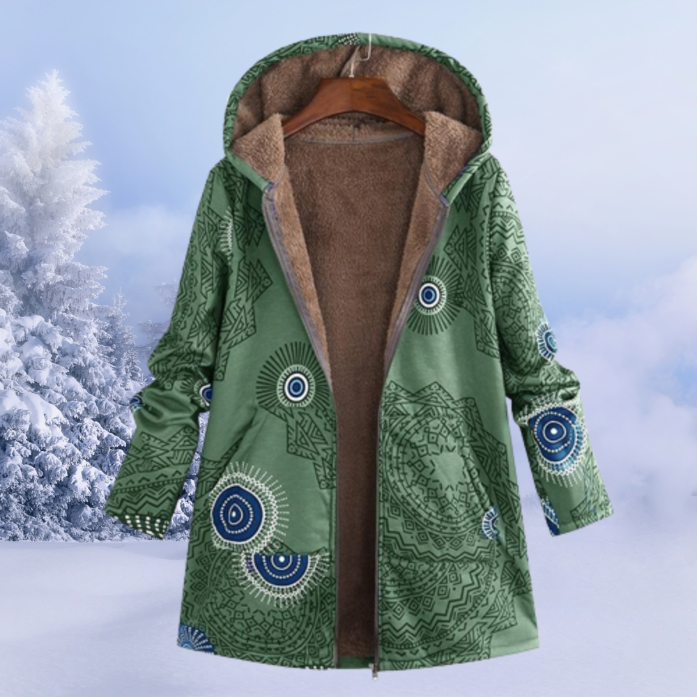 Women's Winter Hooded Coat | Printed