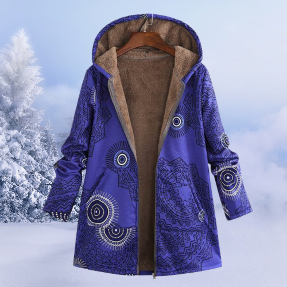 Women's Winter Hooded Coat | Printed