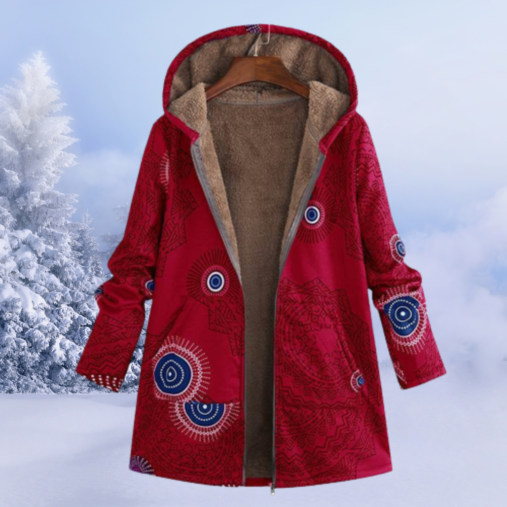 Women's Winter Hooded Coat | Printed