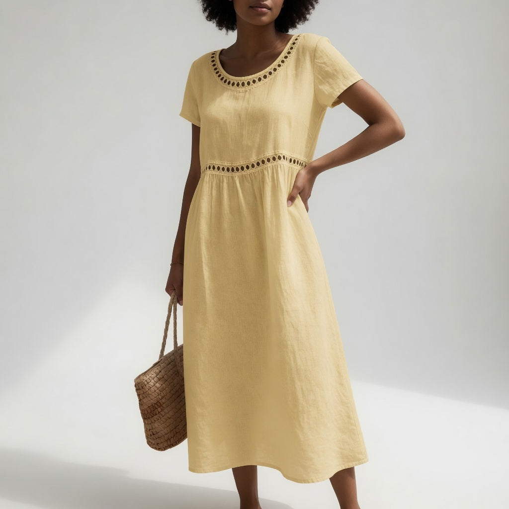 Rose | Embroidered Midi Dress
