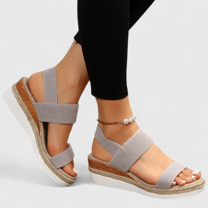 Livia | Elegant Wedge Sandals with Braided Sole