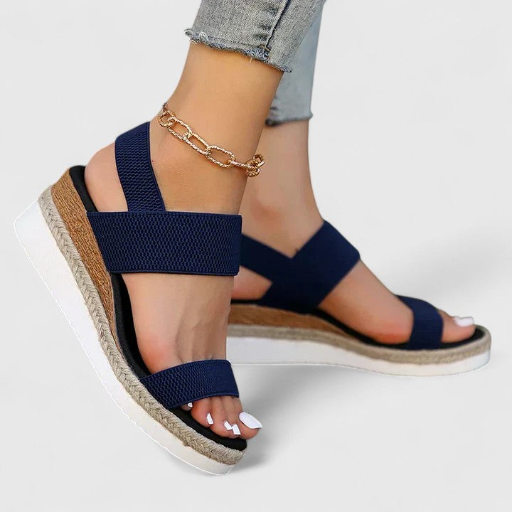 Livia | Elegant Wedge Sandals with Braided Sole