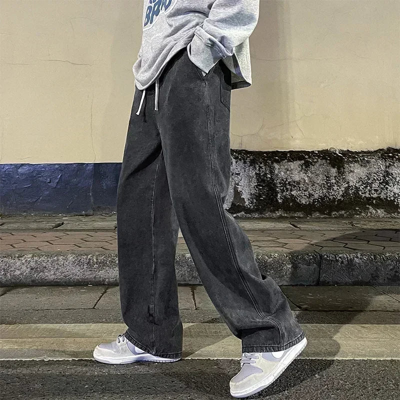 Kai | Men's Wide-Leg Loose Fit Korean Jeans