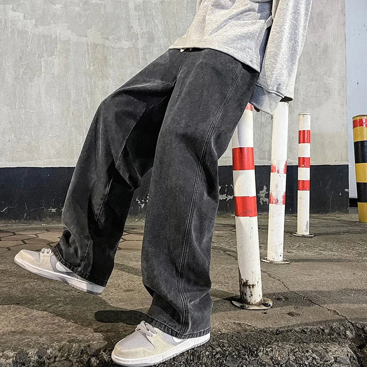 Kai | Men's Wide-Leg Loose Fit Korean Jeans