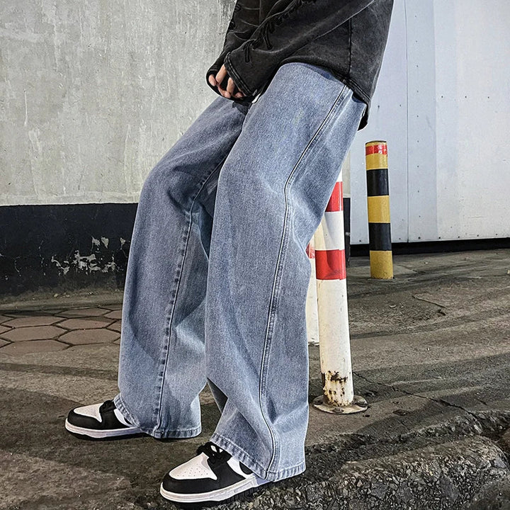 Kai | Men's Wide-Leg Loose Fit Korean Jeans