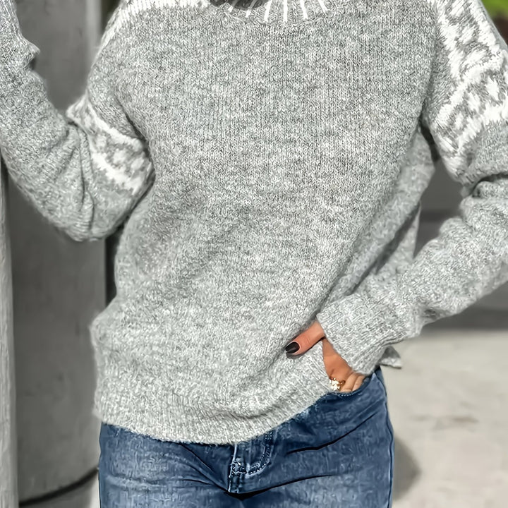Elena | Jacquard Half-Turtleneck Jumper