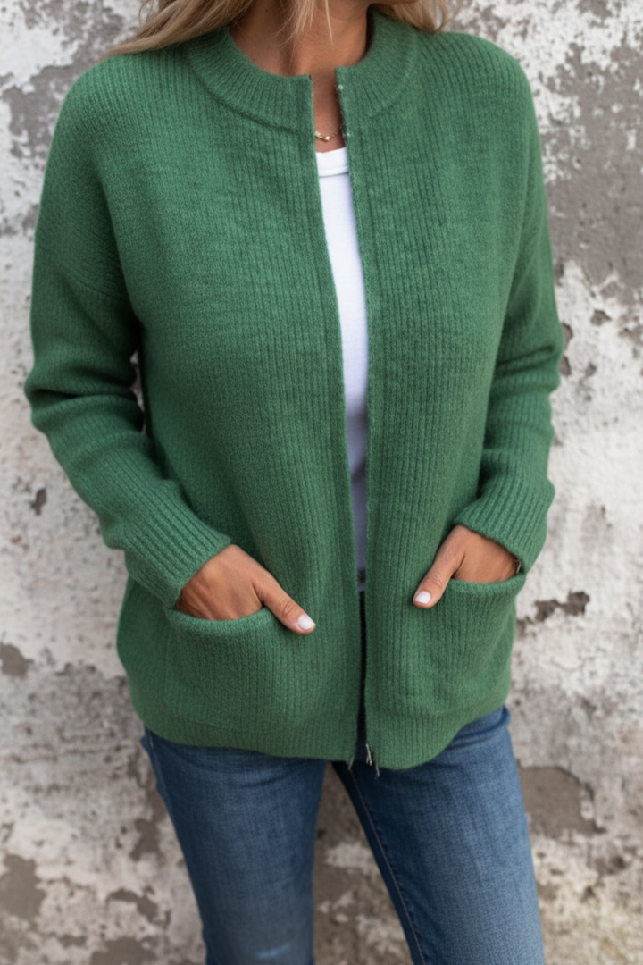 Avery | Zip-Up Knit Cardigan