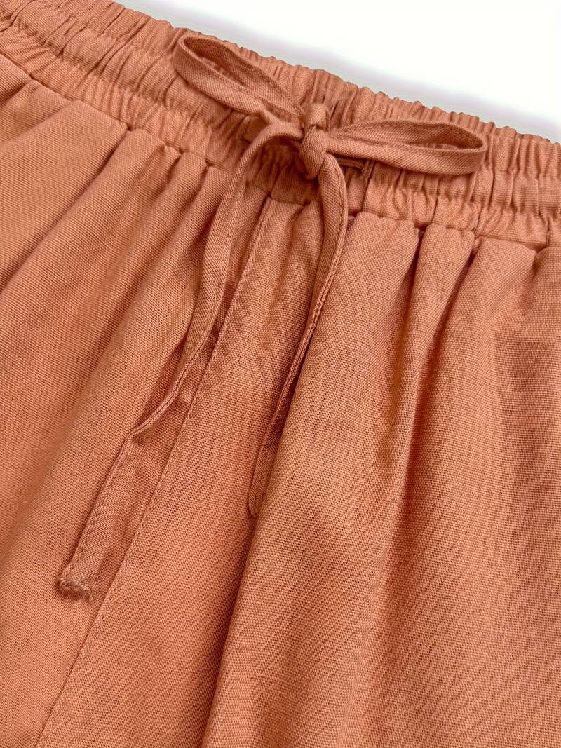 Camila | Relaxed Drawstring Linen-Look Trousers