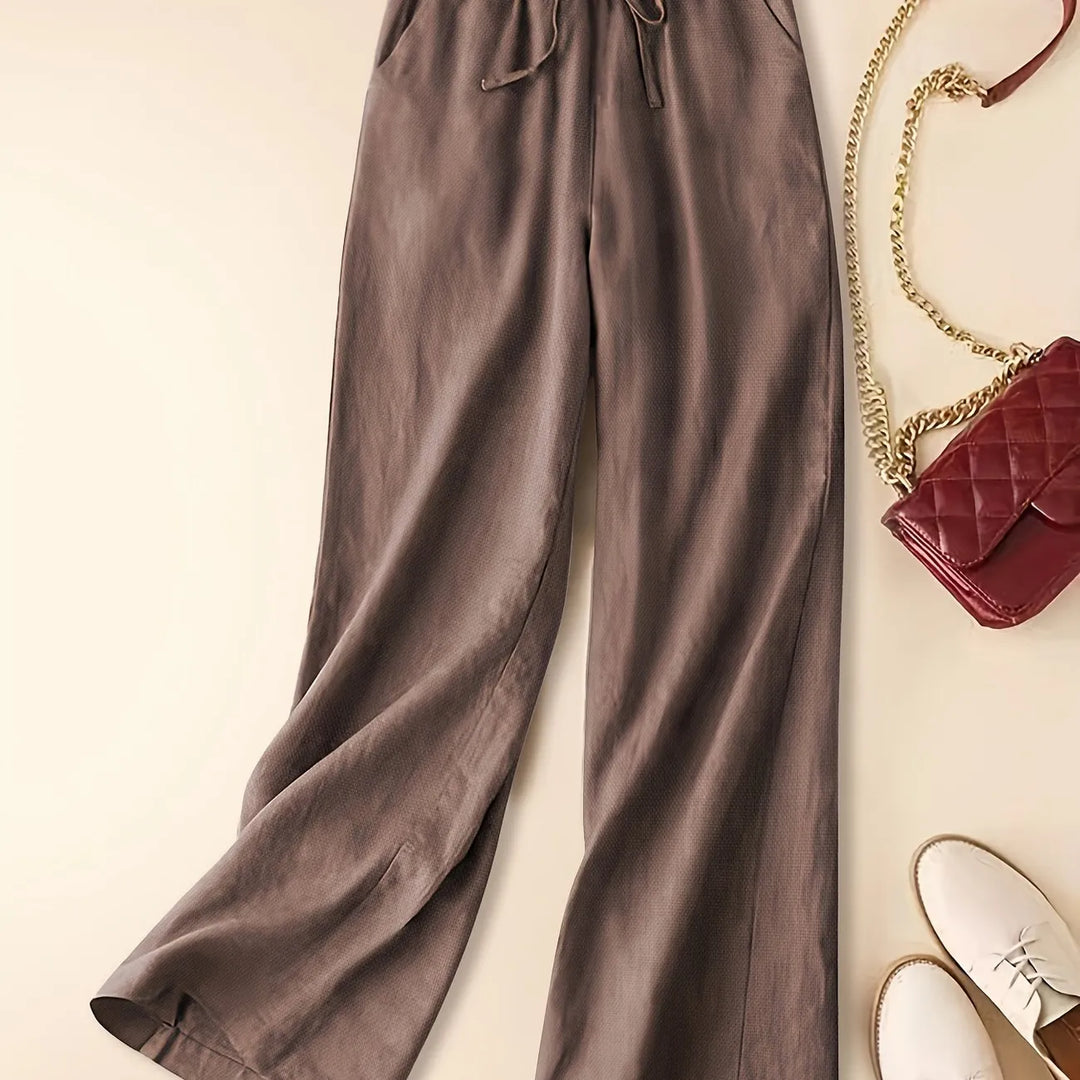 Camila | Relaxed Drawstring Linen-Look Trousers