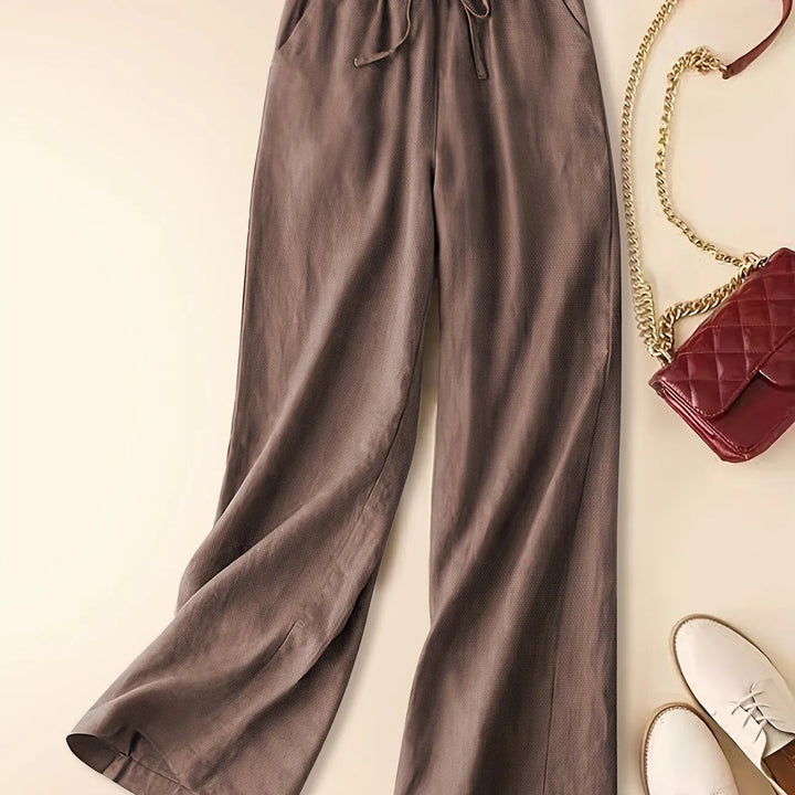 Camila | Relaxed Drawstring Linen-Look Trousers