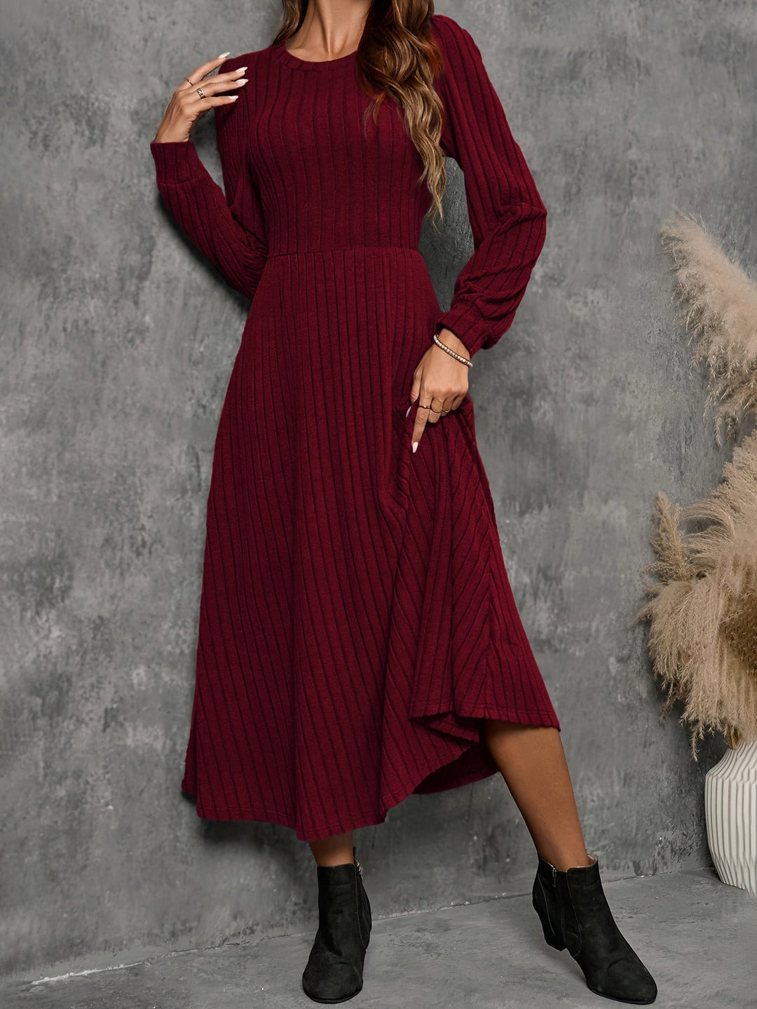 Valencia | Striped Long-Sleeve Maxi Dress