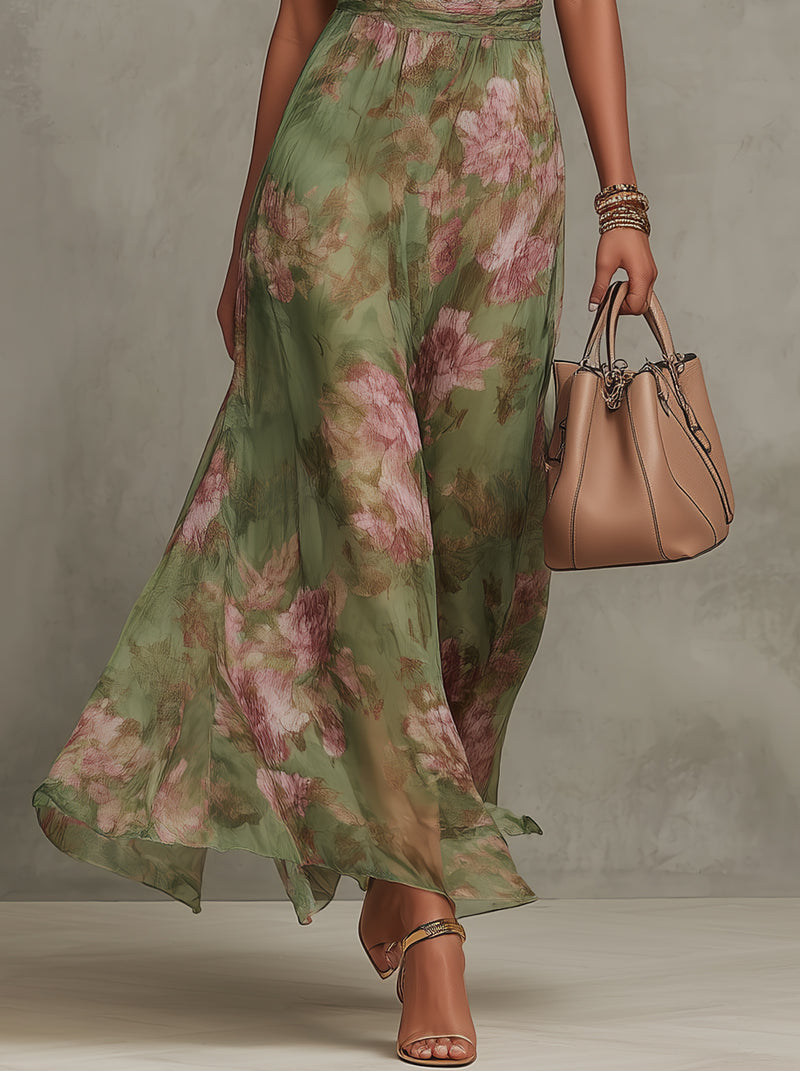 Vivienne | Floral Halter Maxi Dress