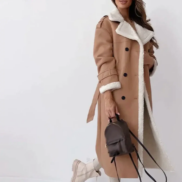 Scarlett | Women's Shearling-Trim Long Coat
