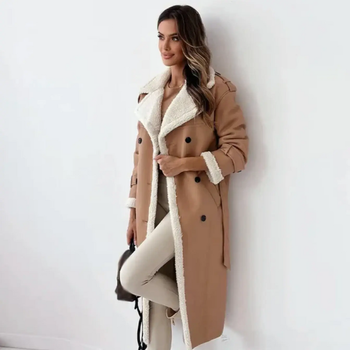 Scarlett | Women's Shearling-Trim Long Coat