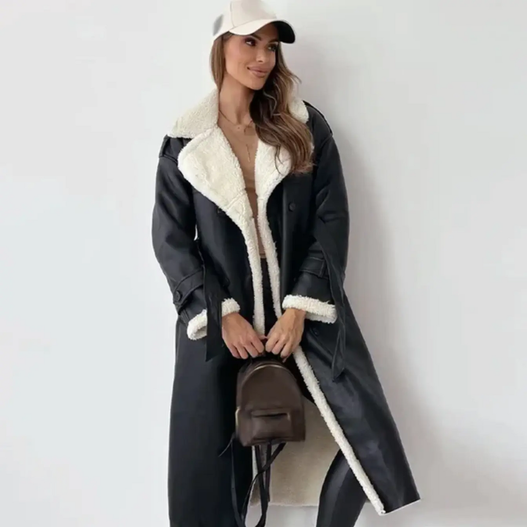 Scarlett | Women's Shearling-Trim Long Coat