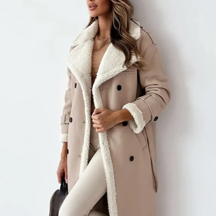 Scarlett | Women's Shearling-Trim Long Coat