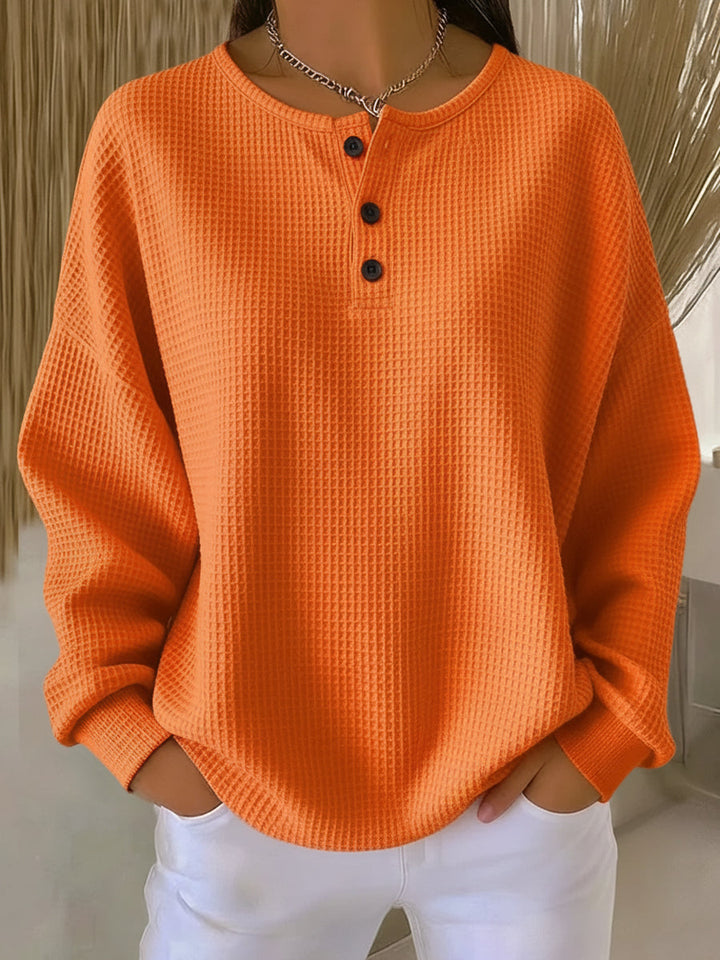Leonie | Relaxed Henley Sweatshirt