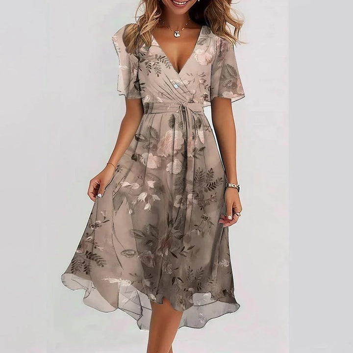 Marielle | Floral Wrap-Front Midi Dress