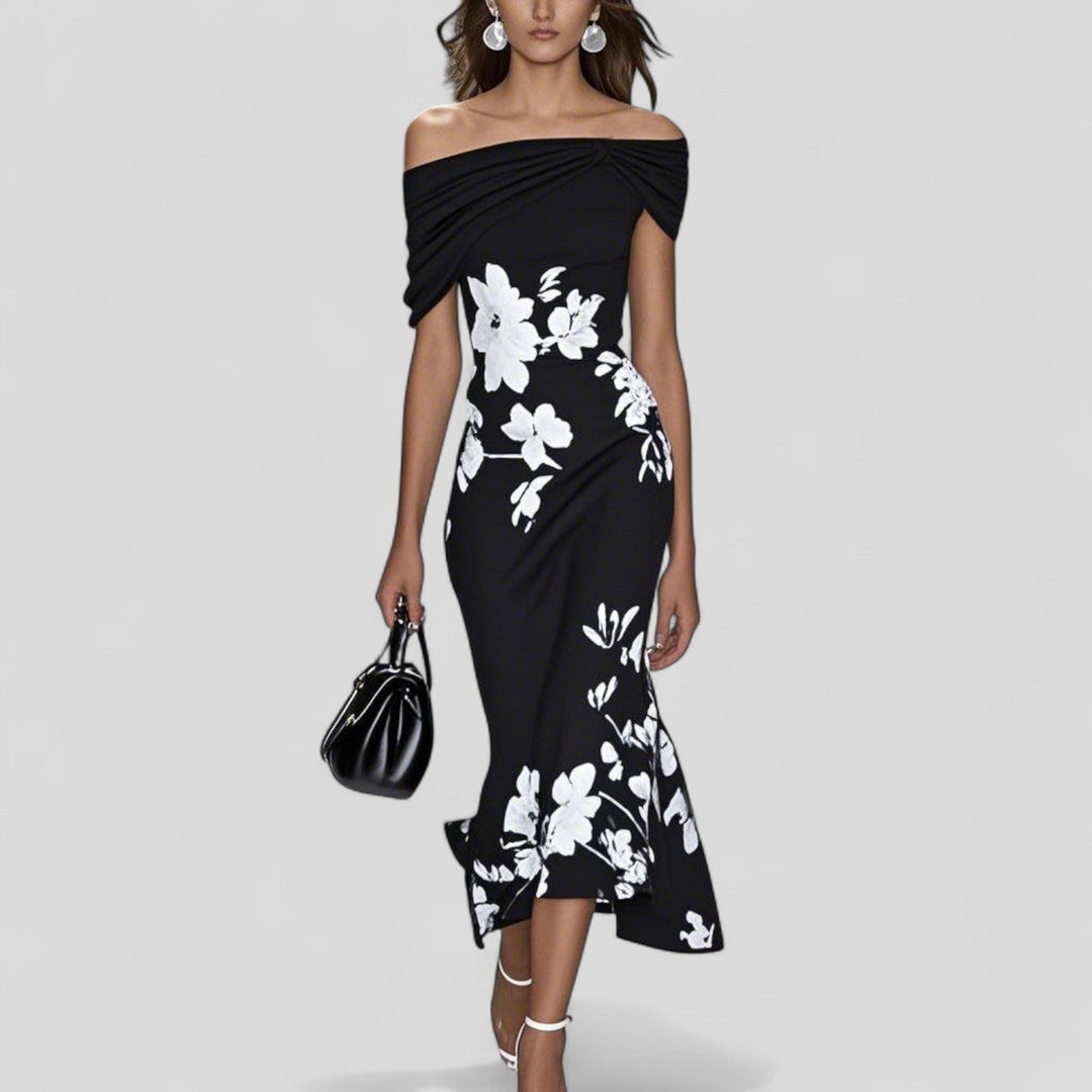 Marcella | Artistic Print Midi Dress