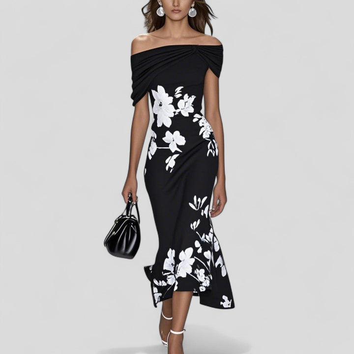 Marcella | Artistic Print Midi Dress