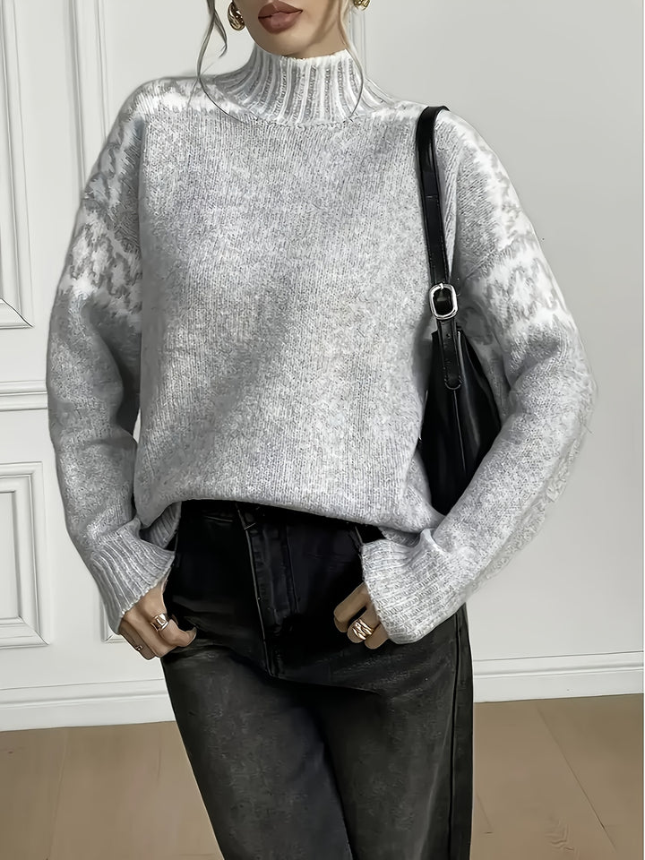 Elena | Jacquard Half-Turtleneck Jumper