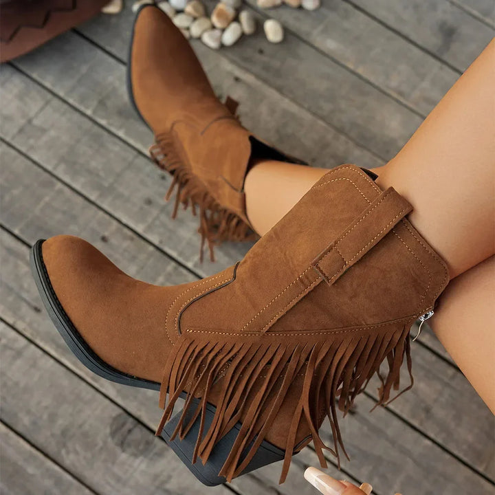 Bexley | Women's Wide Calf Western Fringe Cowboy Boots