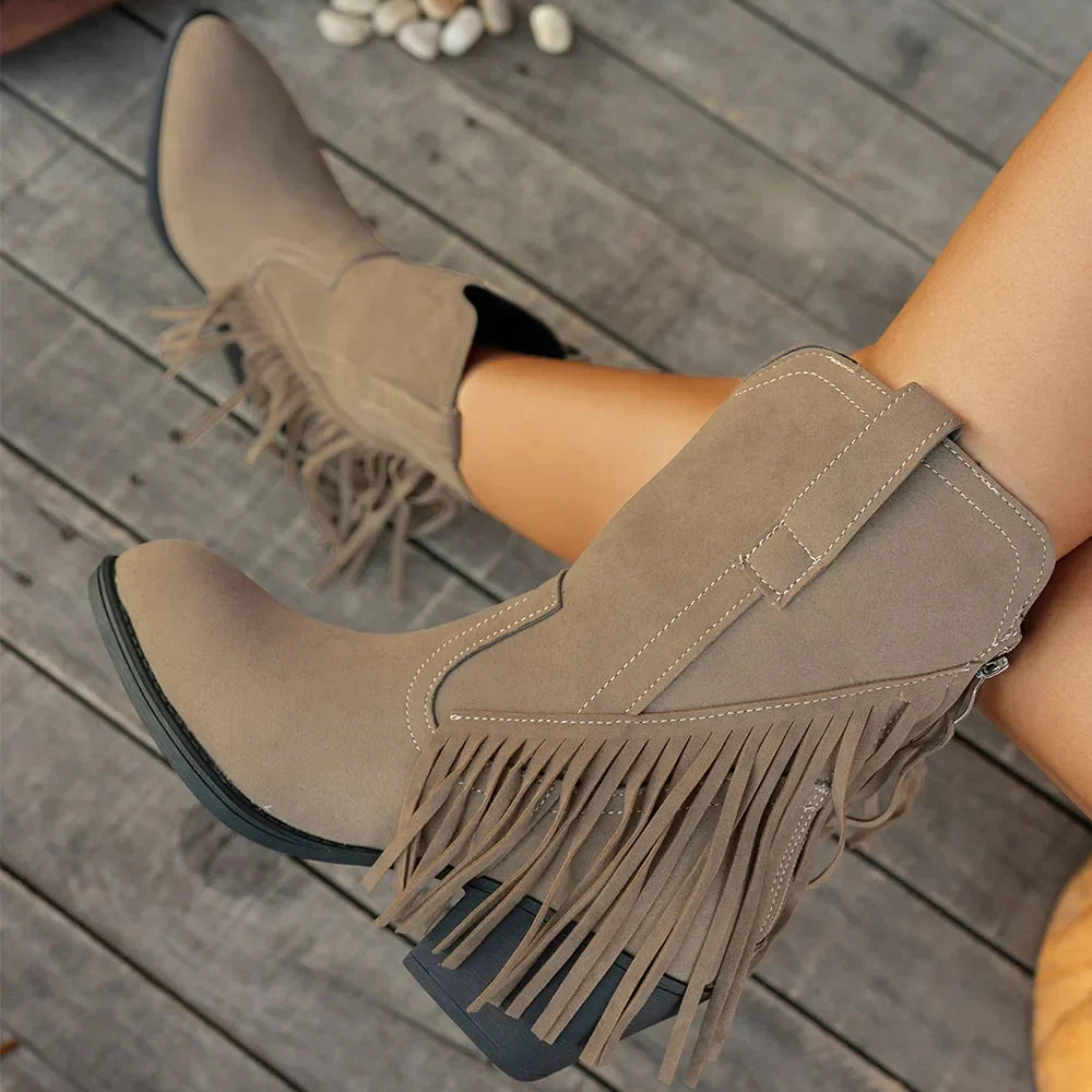 Bexley | Women's Wide Calf Western Fringe Cowboy Boots
