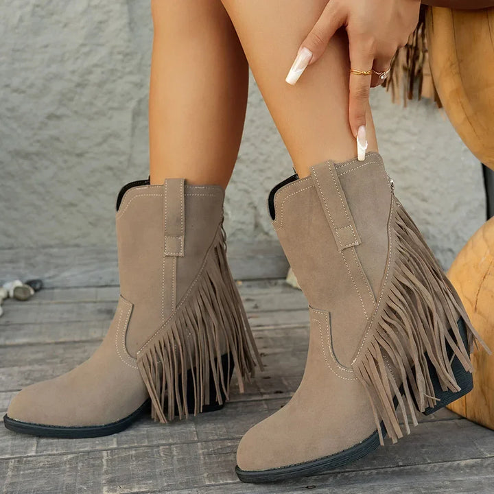 Bexley | Women's Wide Calf Western Fringe Cowboy Boots