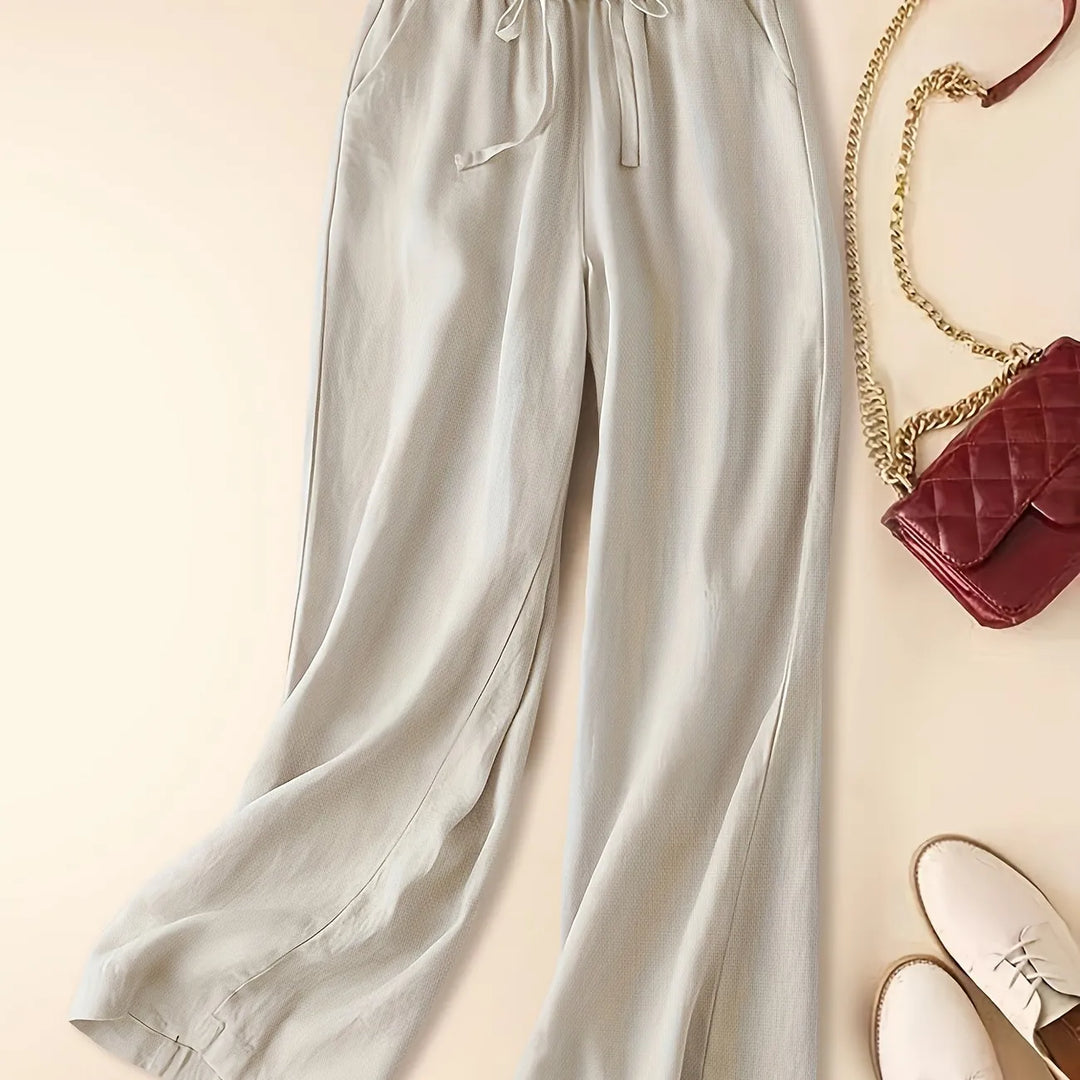 Camila | Relaxed Drawstring Linen-Look Trousers