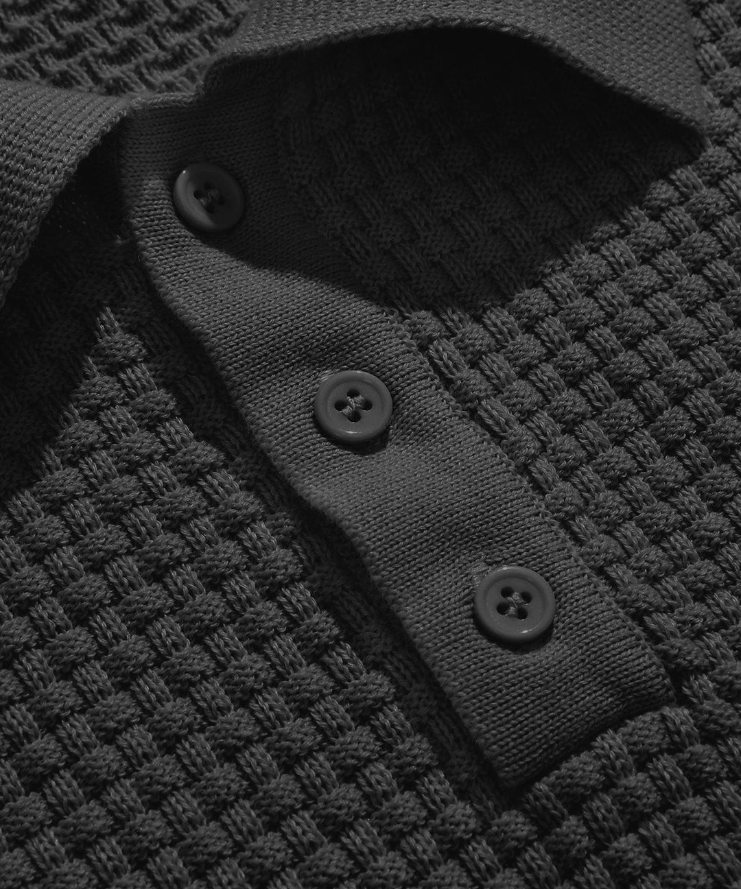 Alaric | Men’s Textured Long-Sleeve Polo Shirt