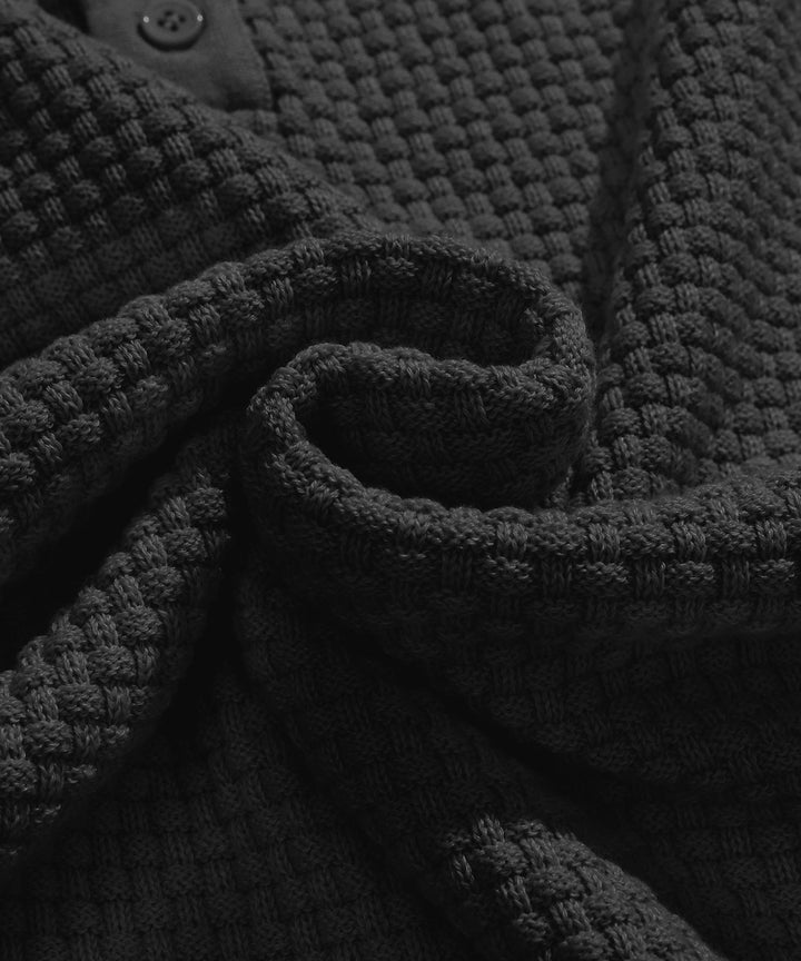 Alaric | Men’s Textured Long-Sleeve Polo Shirt
