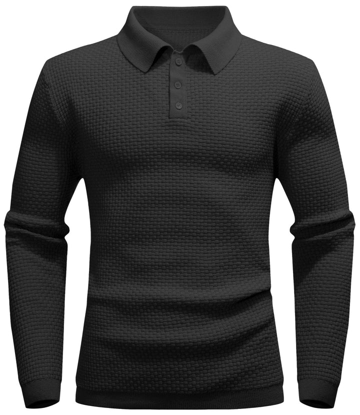 Alaric | Men’s Textured Long-Sleeve Polo Shirt