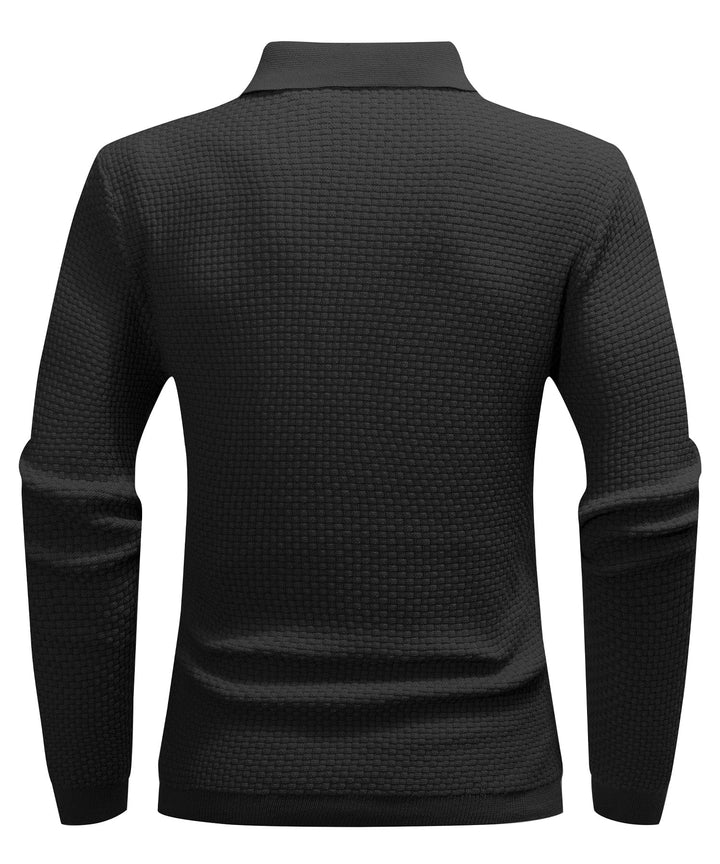 Alaric | Men’s Textured Long-Sleeve Polo Shirt
