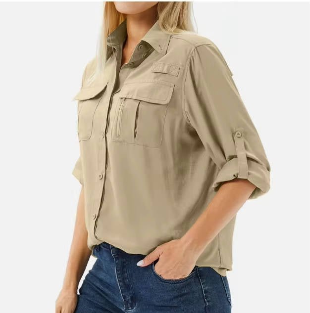 Bree | Women's Roll-Sleeve Safari Shirt