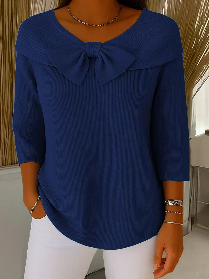 Carla | Women’s Sweater Bow Detail Round Neck