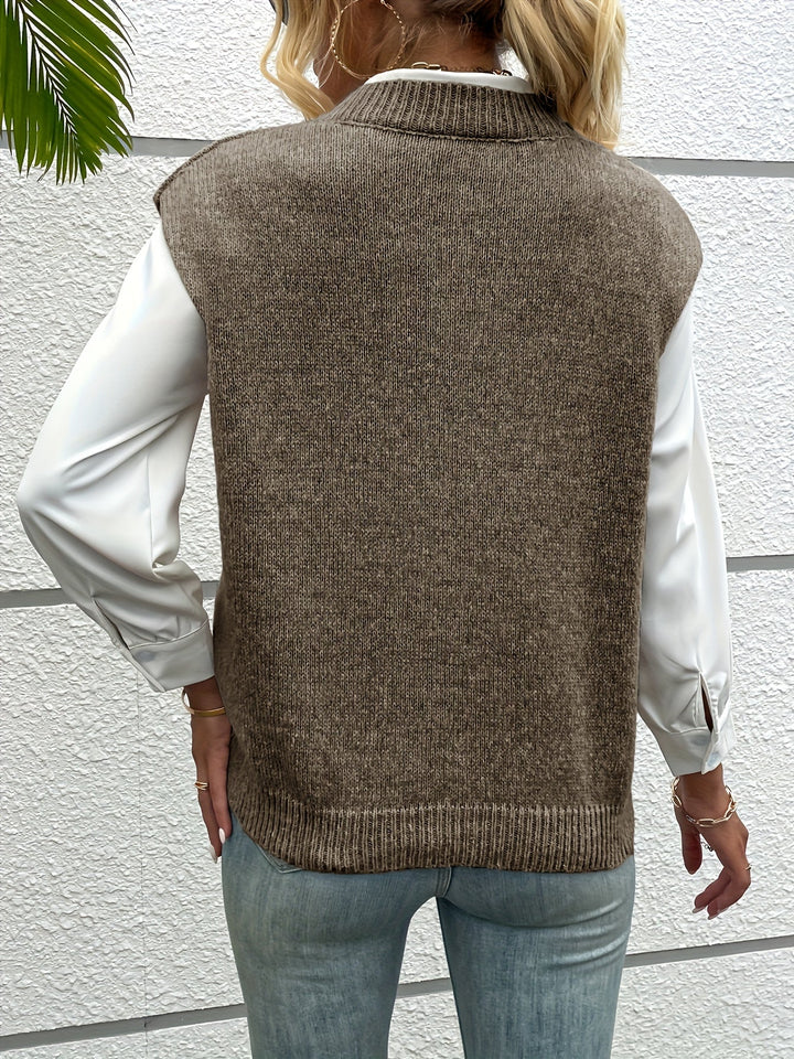 Lova | Women’s V-Neck Sleeveless Layering Knit Jumper