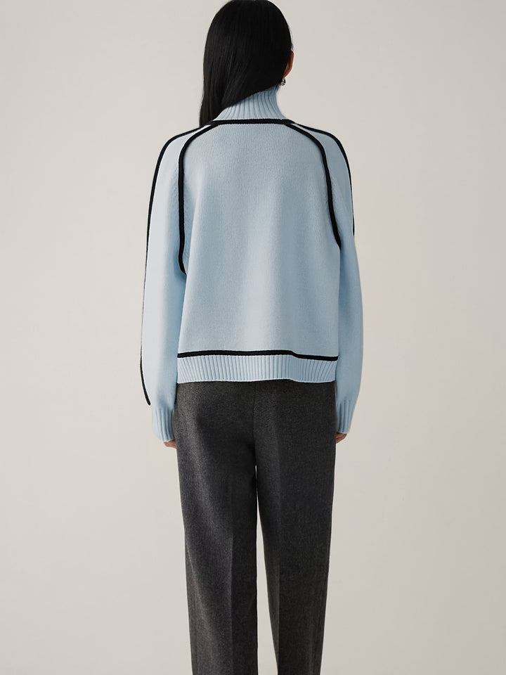 Clara | Colour Block Round-Neck Pullover Sweater