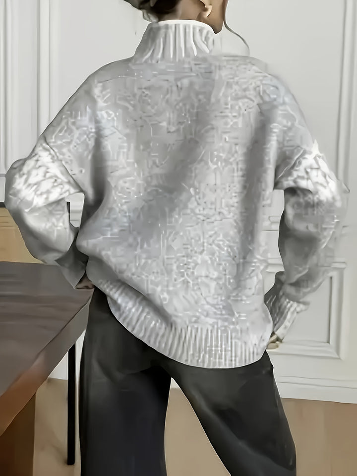 Elena | Jacquard Half-Turtleneck Jumper