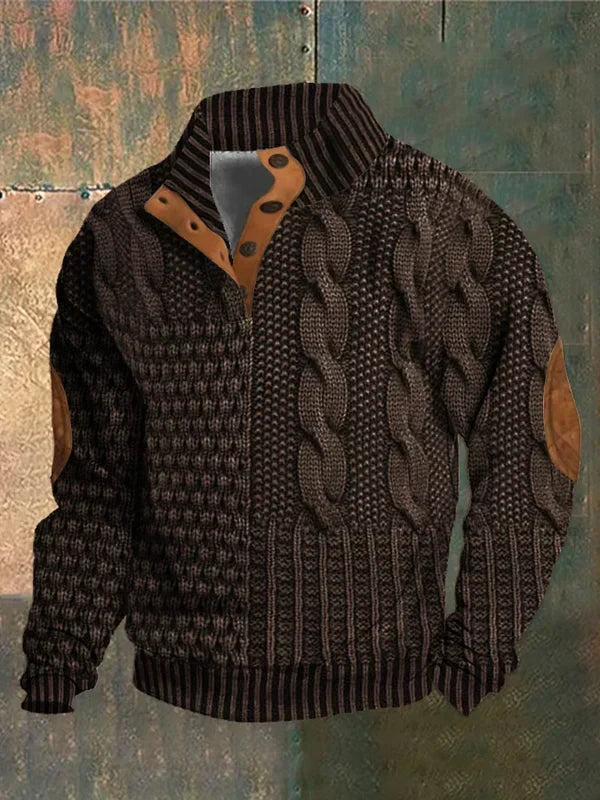 Orson | Men’s Patchwork Knit Crew Neck Jumper