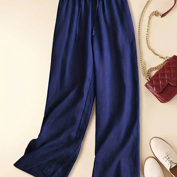 Camila | Relaxed Drawstring Linen-Look Trousers