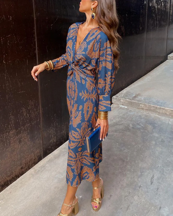 Julie | Women's Long-Sleeve Printed Maxi Dress
