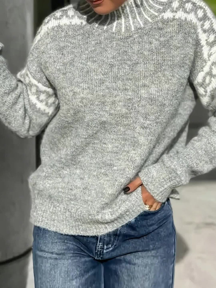 Elena | Jacquard Half-Turtleneck Jumper