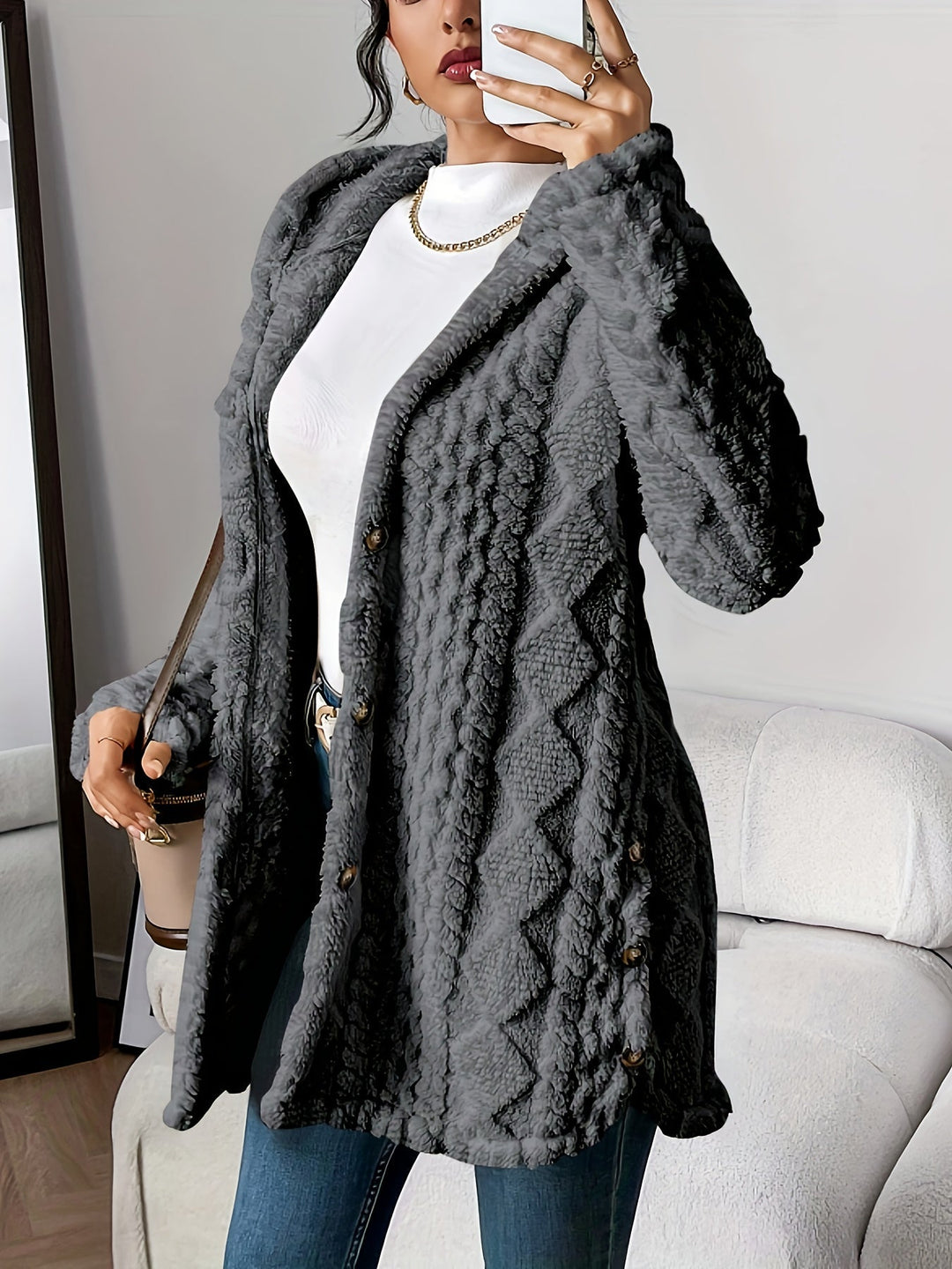 Lucille | Plush Hooded Cardigan